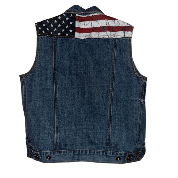 Tommy Hilfigher Jean Denim Vest Boys L 16 18 Patriotic Flag 4th of July Holiday - Picture 6 of 10